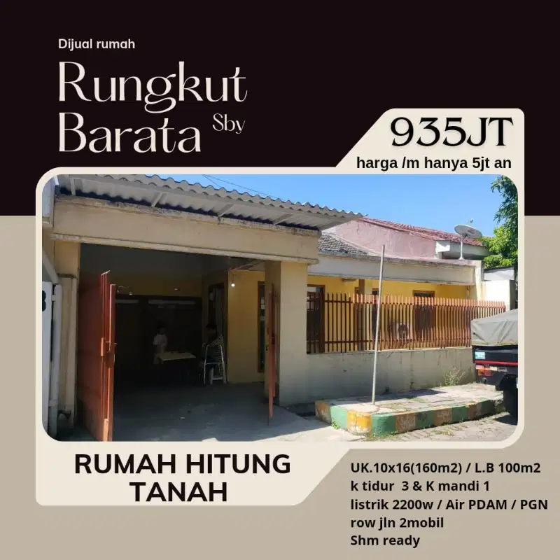 Rumah hitung tanah di Rungkut selangkah ke MERR