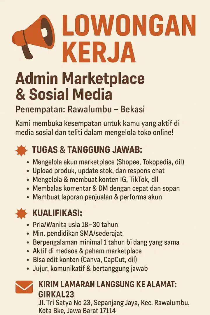 ADMIN MARKETPLACE & SOSIAL MEDIA