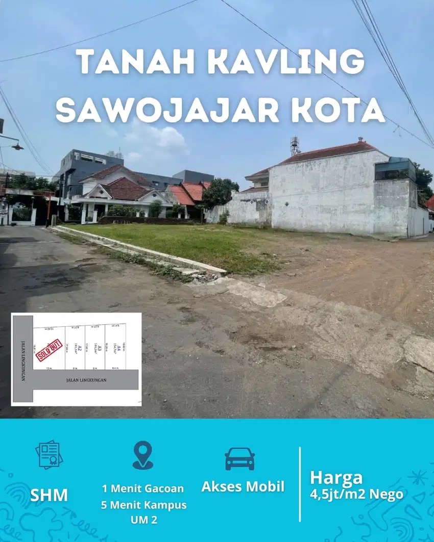 Tanah Murah Sawojajar Kota Hanya 4 Unit