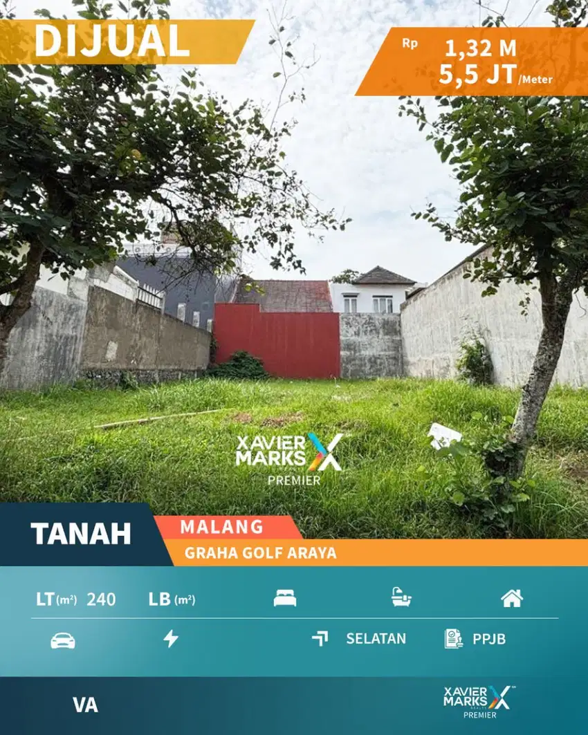 V1 Dijual Tanah Kavling di Graha Golf Araya Malang