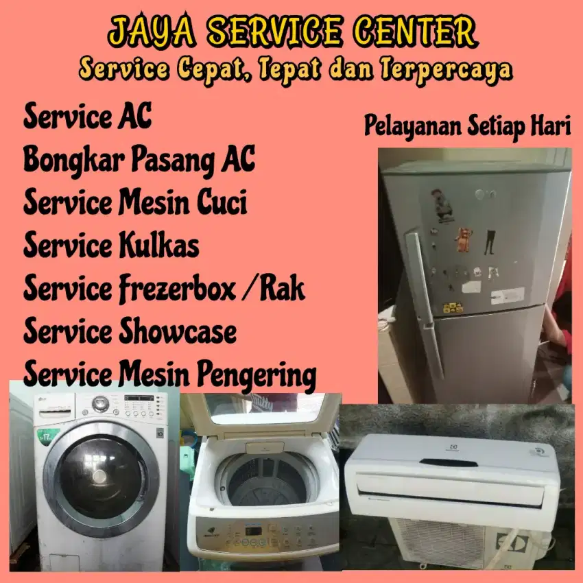 Service Mesin Cuci Bongkar Pasang AC Servis AC Kulkas Frezer Sawahan
