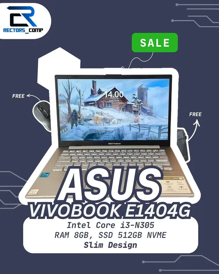 ASUS Vivobook E1404G - Intel core i3 N305, 8GB RAM