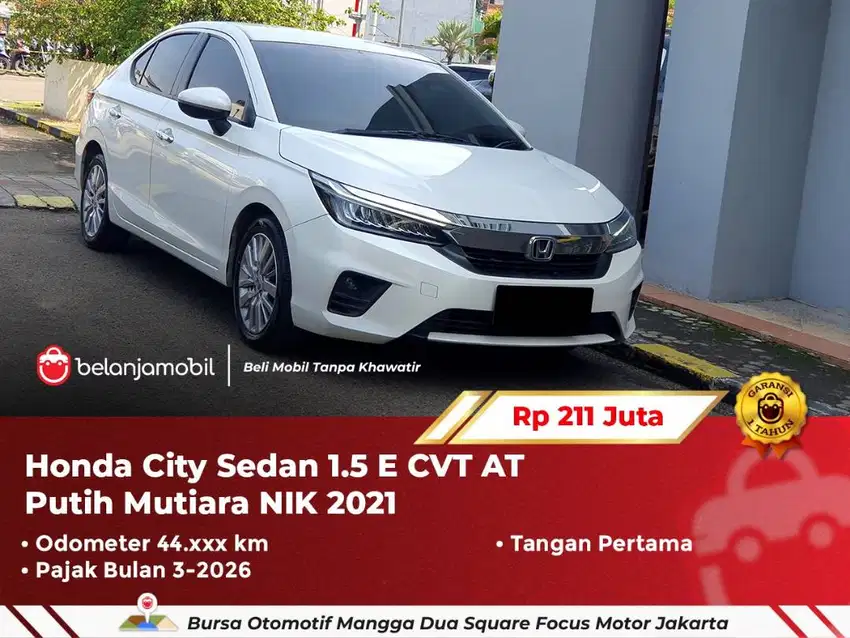 [ WARRANTY ] Honda City Sedan 1.5 E CVT AT Putih Mutiara 2021/2022