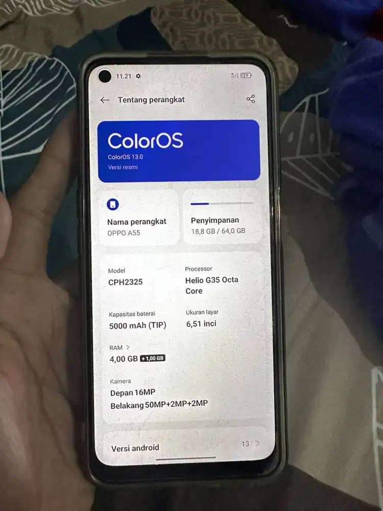 DIJUAL OPPO A55 FULLSET 4/64