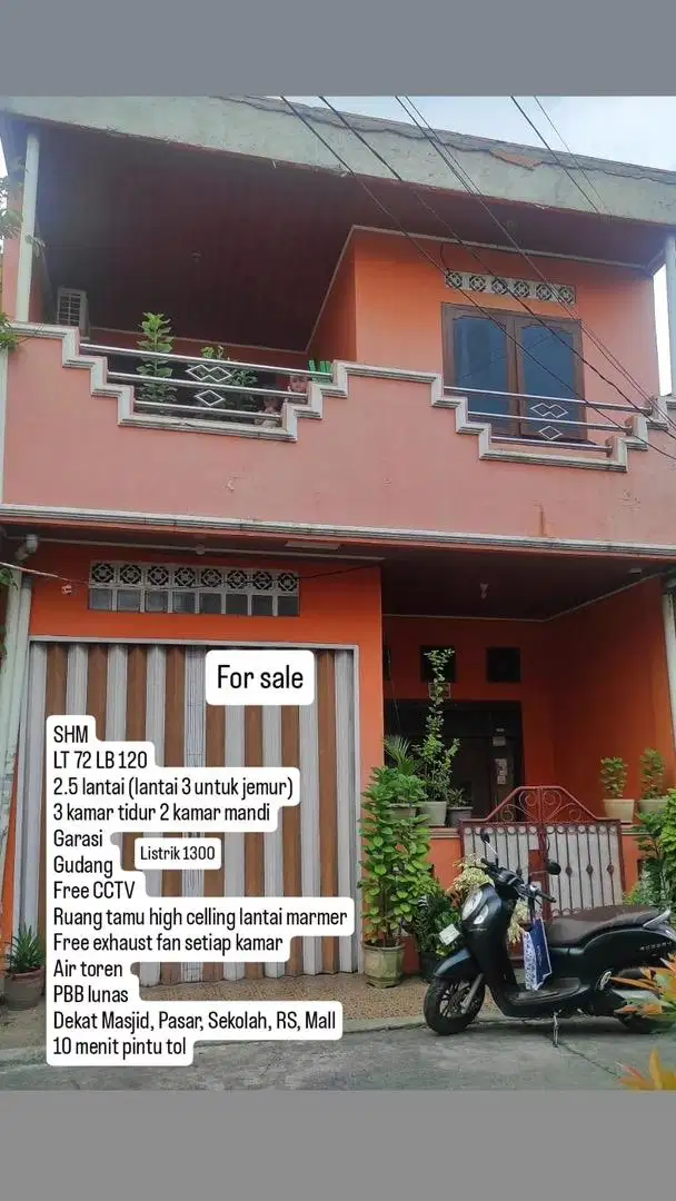 DIJUAL RUMAH 10 MENIT KE PINTU TOLL BEKASI TIMUR&STASIUN LRT JAYIMULYA
