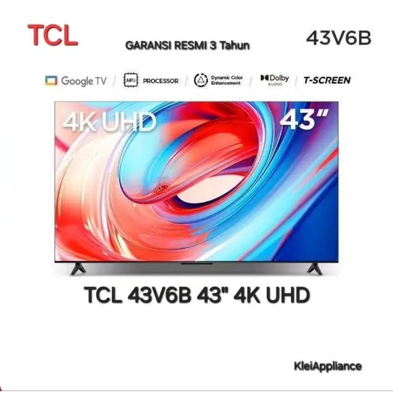 [4K Google TV] TCL 43 V6B | TCL 43V6B | Smart UHD | T-Screen | HDR 10