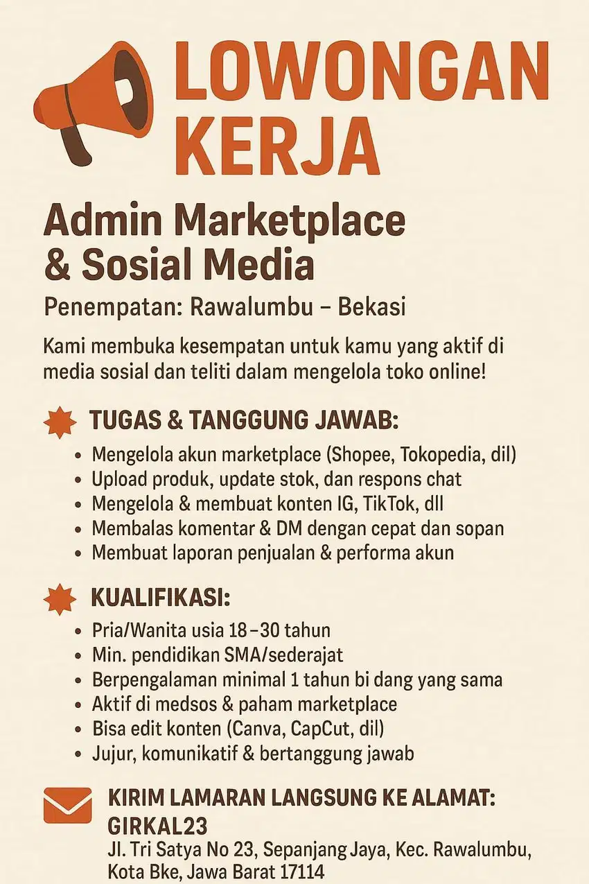 ADMIN MARKETPLACE & SOSIAL MEDIA