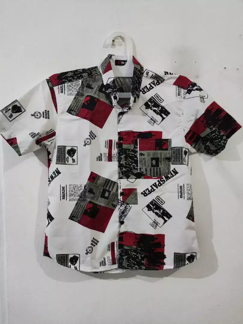 [New] Kemeja Atasan Anak Laki Laki Fullprint