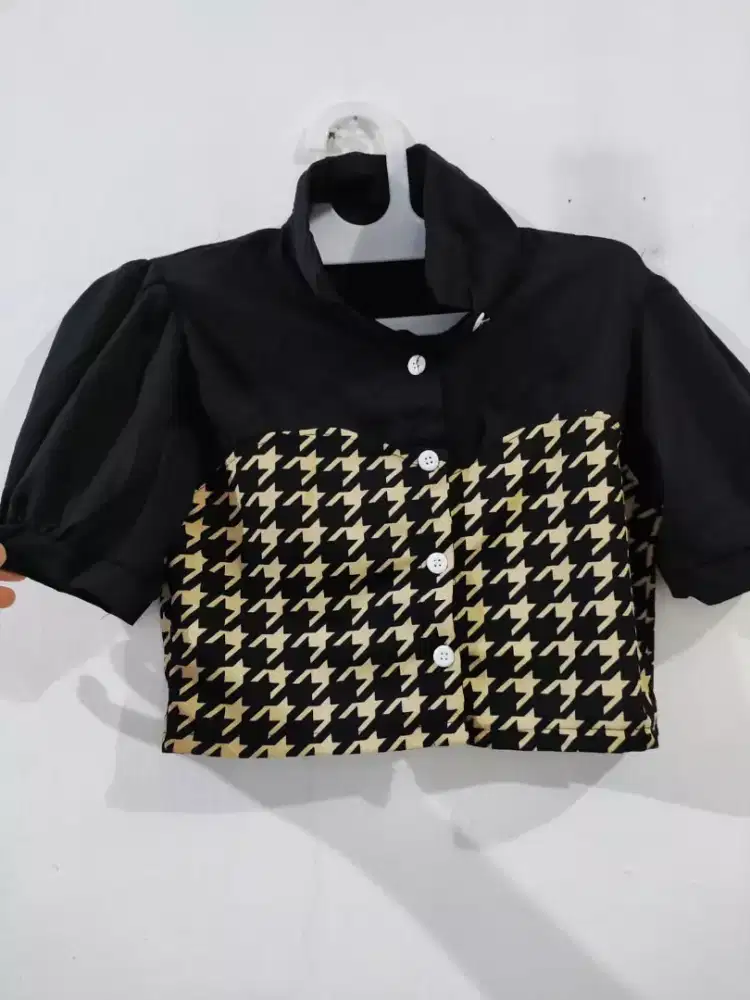 [New] Atasan Wanita Lengan Pendek Combi Hitam Coklat