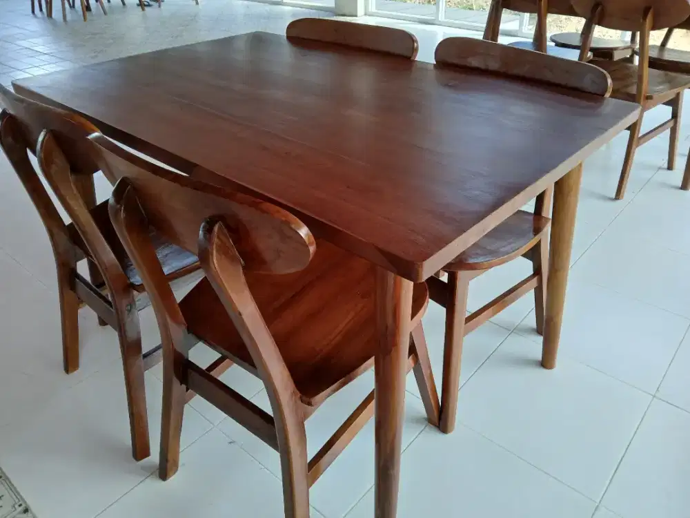 Meja Kursi Makan Kayu Jati