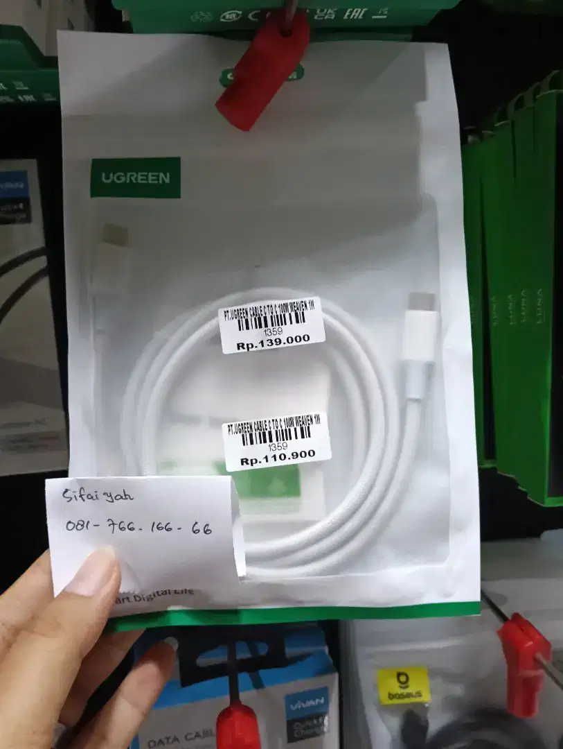 UGREEN CABLE C TO C 100W WEAVEN 1M | ATLANTIS DAHSYAT