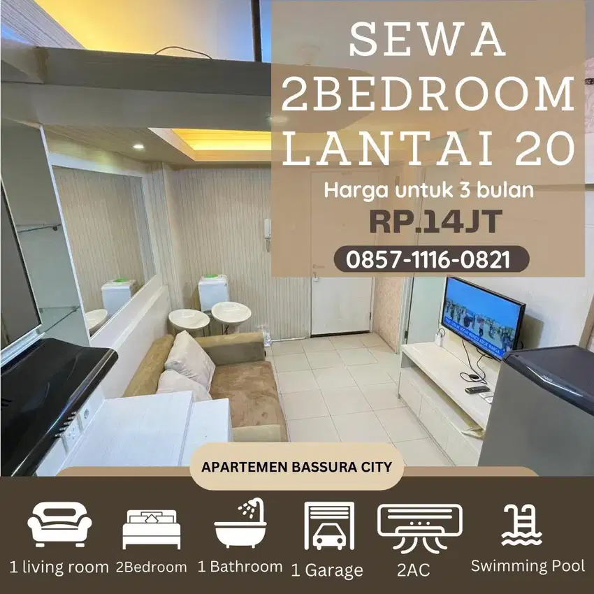 2 kamar sewa furnish dekat mall apartemen bassura city