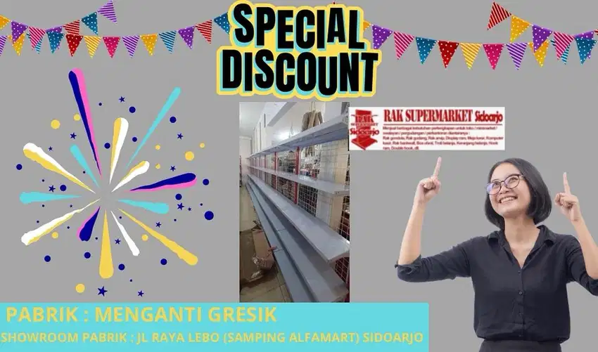 Jual murah rak single 5 susun gondola supermaket minimarket