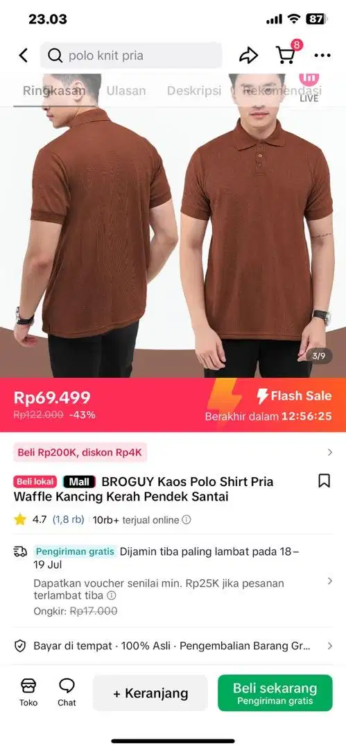 Broguy kaos polo waffle