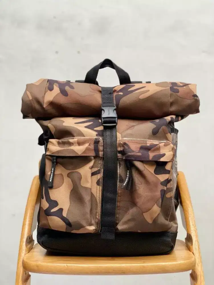 Superdry roll top cammo original backpack tas ransel