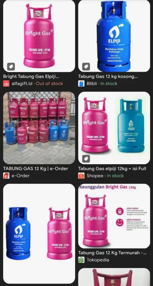 Dicari Tabung Gas Elpiji 12kg Biru dan Pink