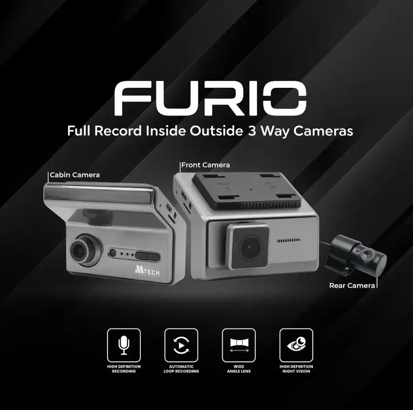 Dashcam Mtech FURIO 3 Way Camera