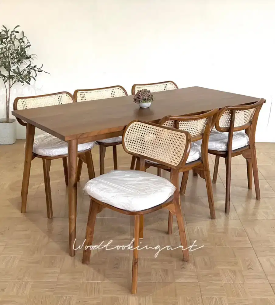 Meja makan minimalis dining set kursi Hiroshima jok