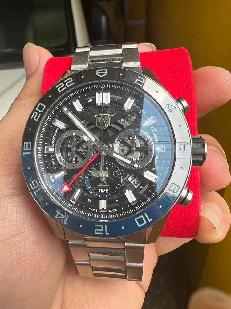 Tag heuer GMT twin time skleton batman full orig