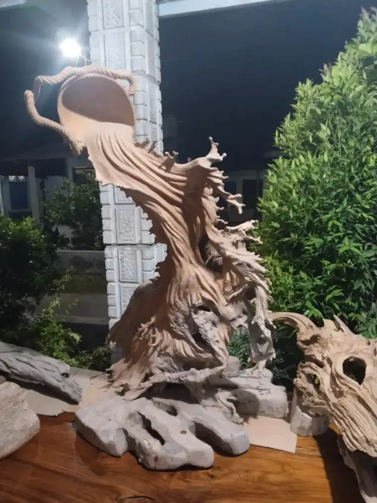 Ukiran jati asli utuh