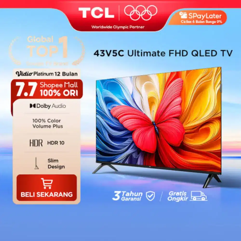 Tcl 43in QLED TV 43V5C