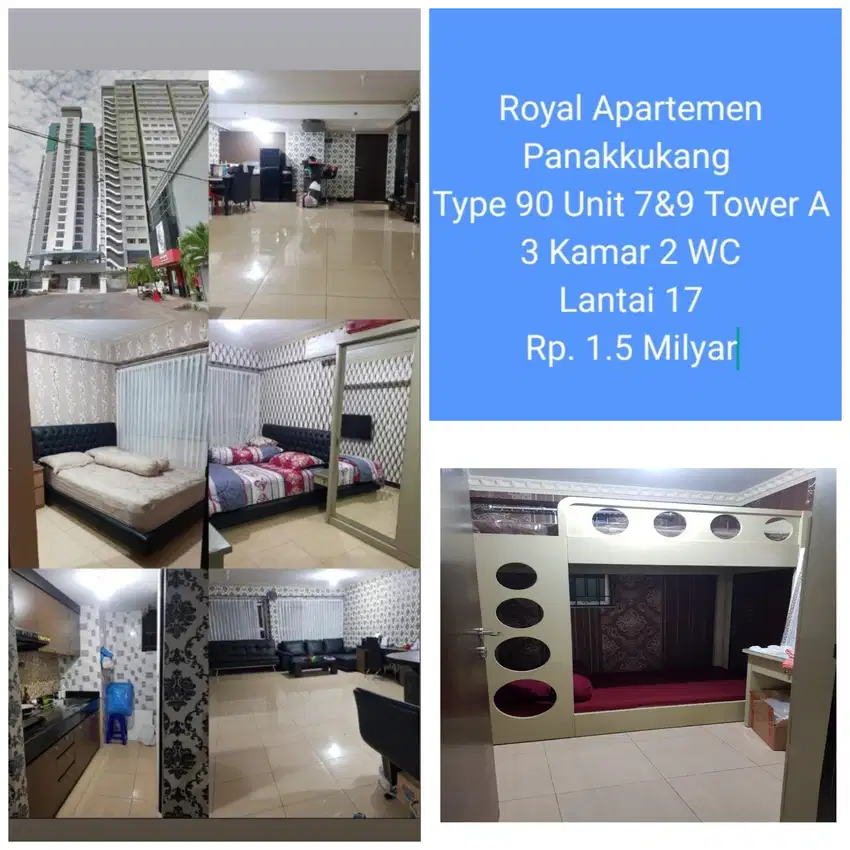 Royal Apartemen Panakkukang  Type 90 Unit 7&9 Tower A 3 Kamar 2 WC Lan