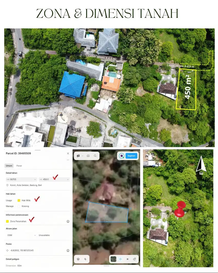 DI JUAL TANAH DI DEKAT 4 PANTAI KUTA SELATAN, BALI   KJL098