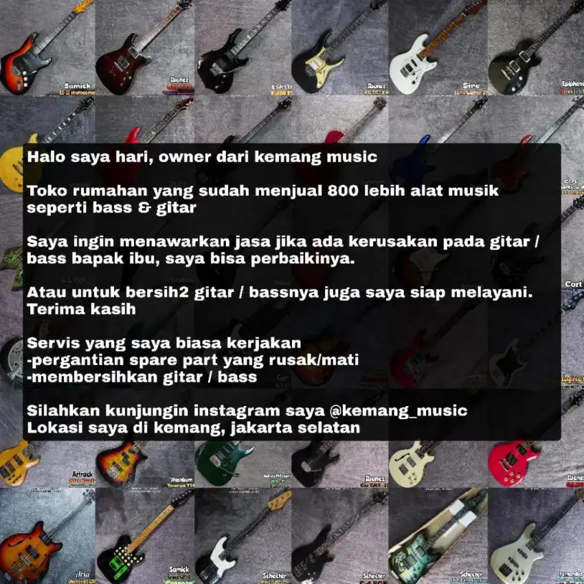 Servis gitar servis bass perbaikan alat musik