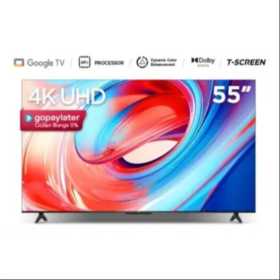 TCL 55V6C Google TV 55 Inch 4K UHD Dolby HDR 10 T-SCREEN Garansi Resmi