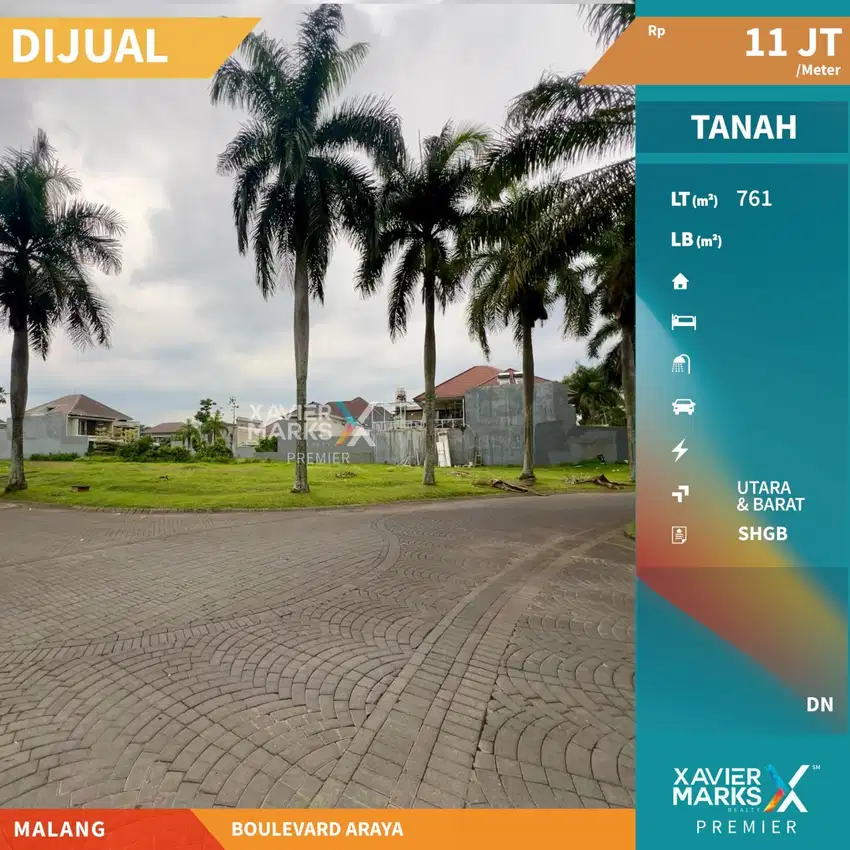 Dijual Tanah Kavling Jalan Raya Golf Utama Araya Malang Posisik Hook