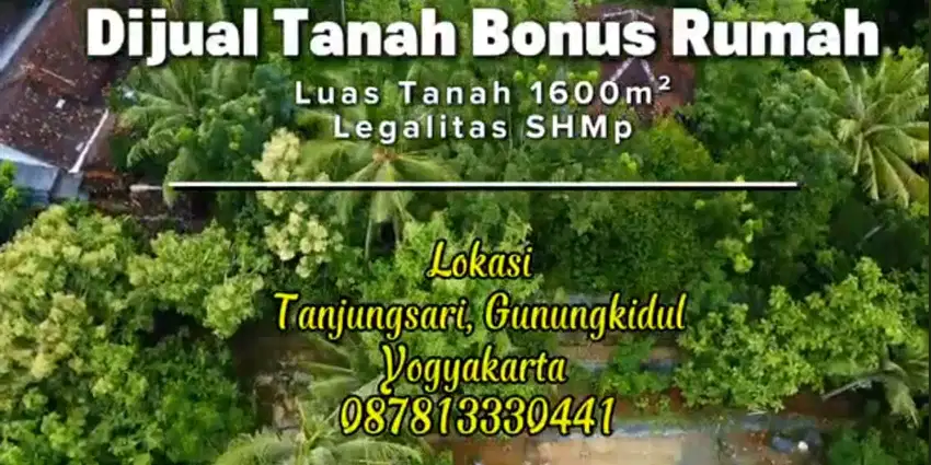 Dijual tanah Bonus Rumah L. 1600m² legalitas SHMp Harga 190 juta
