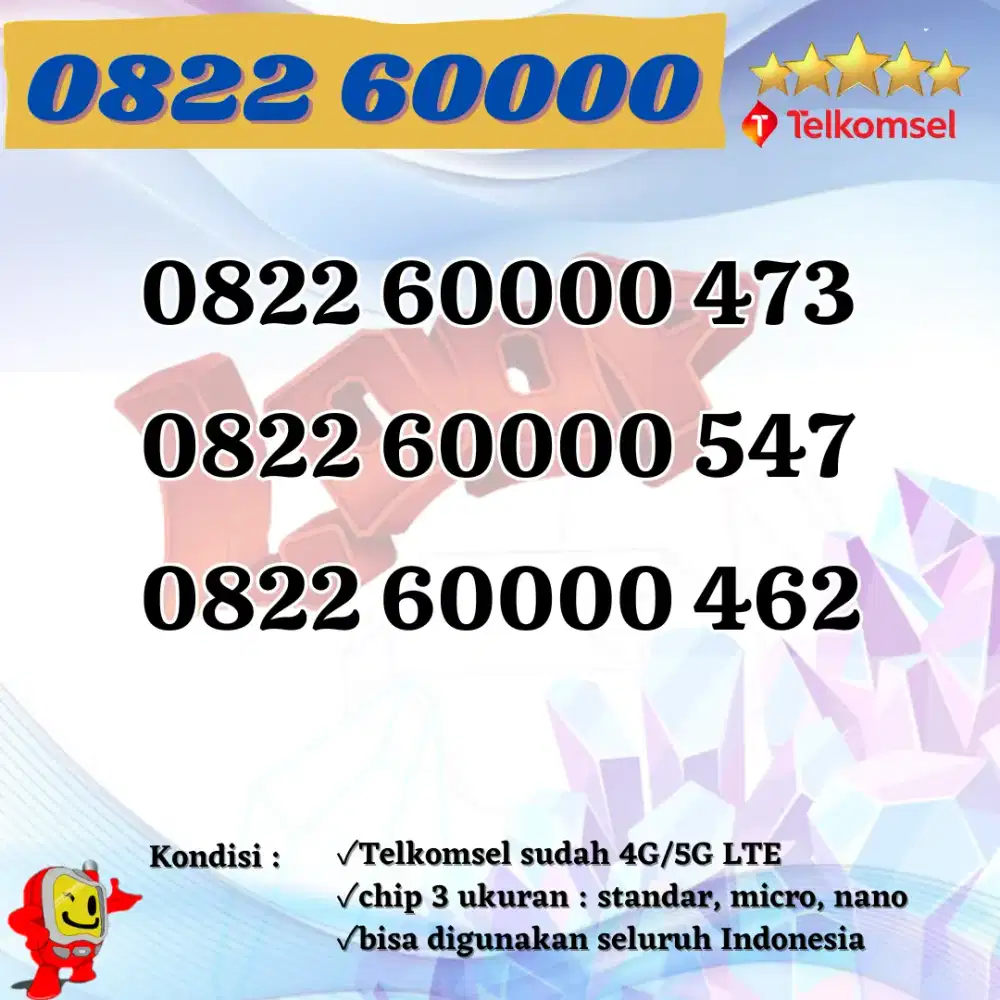 Nomor Cantik Telkomsel 4G / 5G PANCA