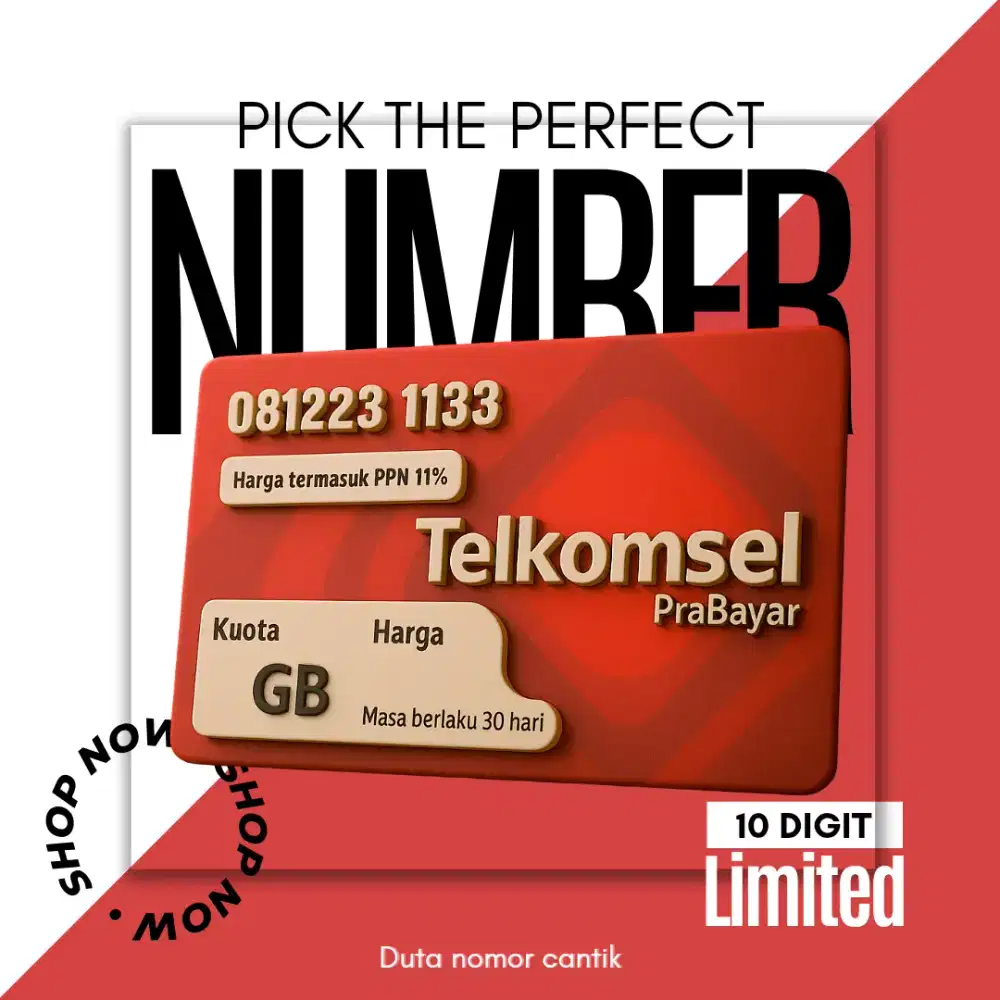Nomor cantik 10 digit Telkomsel prabayar limited edition
