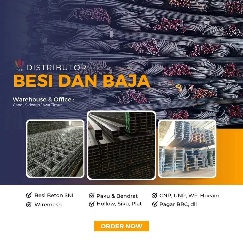 Jual besi beton, wiremesh, bendrat siap kirim