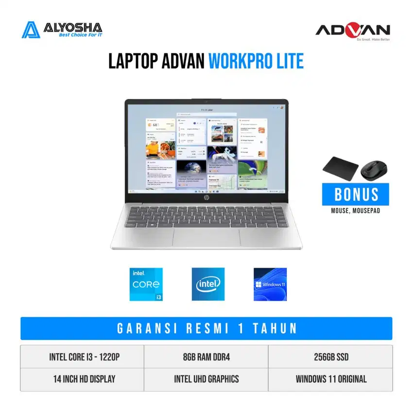 Laptop Advan WorkPro Lite i3