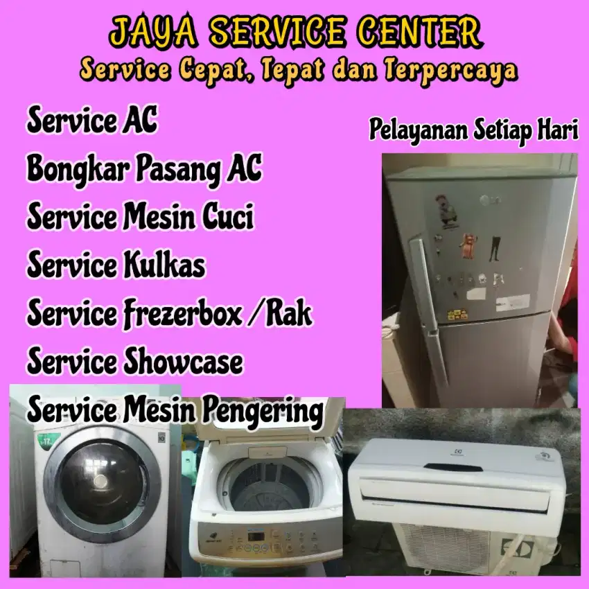 Service Mesin Cuci Bongkar Pasang AC Servis AC Kulkas Frezer Tegalsari