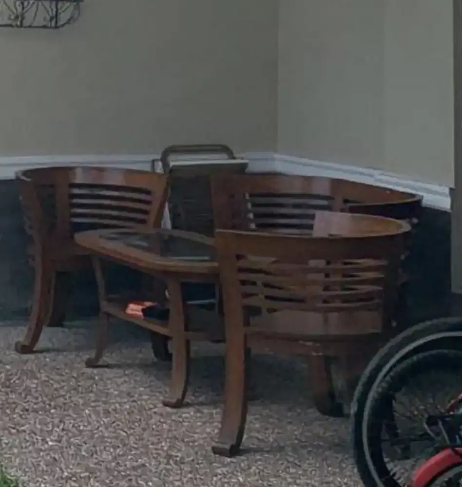 JUAL KURSI KAYU JATI ASLI 1 SET LENGKAP
