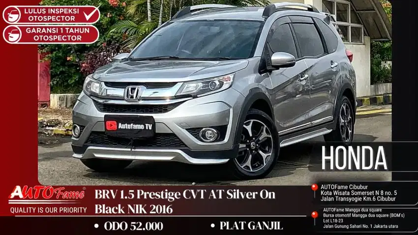 Honda BRV 1.5 Prestige CVT AT Silver On Black NIK 2016