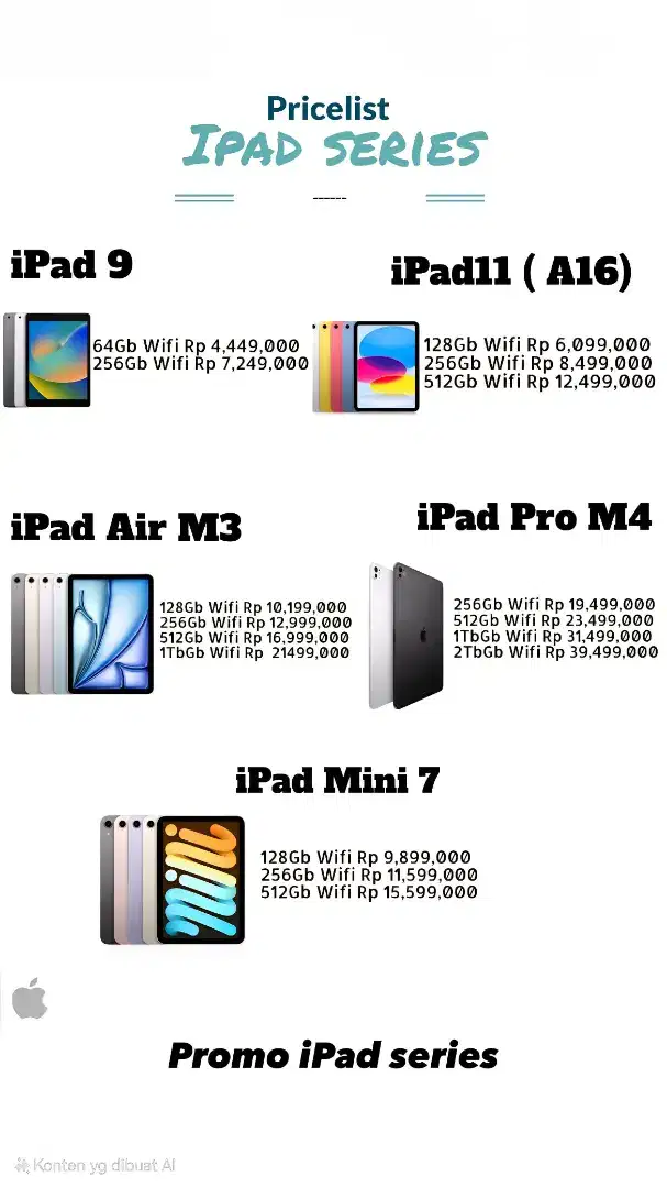 Cash, Credit iPad 11 (A16) tanpa dp