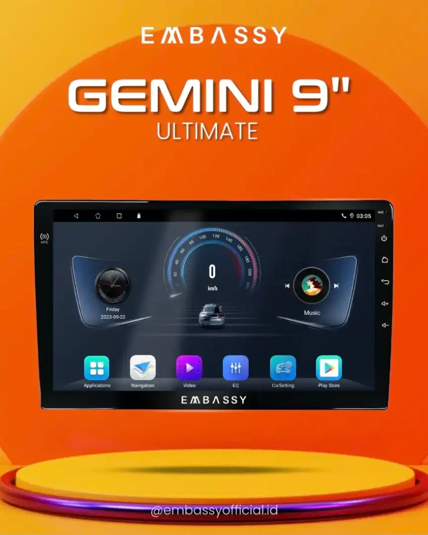 Headunit Android Mobil Embassy NFC 9 inch - Ram 4/64 GB