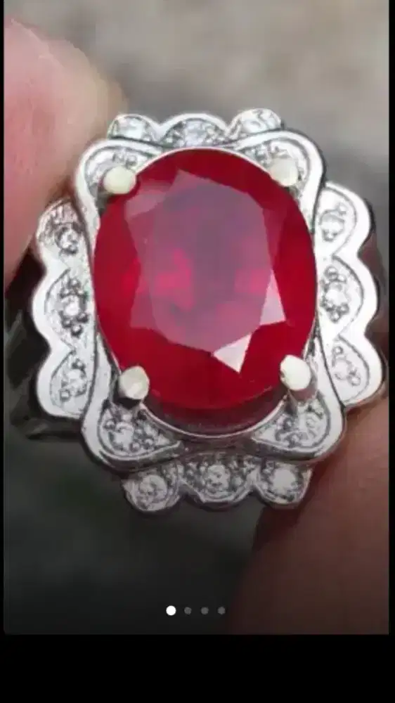Jual Batu Cincin Permata Red Delima Ruby Cutting Good