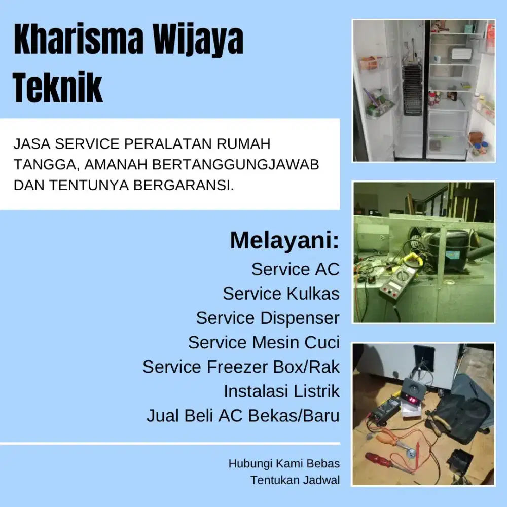 SERVICE AC,KULKAS,MESIN CUCI, SHOWCASE, FREZER BOX/RAK, DISPENSER