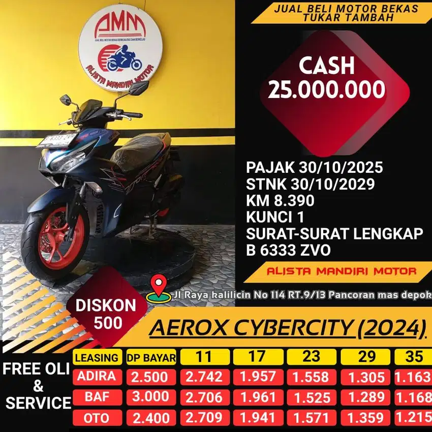AEROX CYBERCITY 2024/ KM 8 RB RASA BARU !!