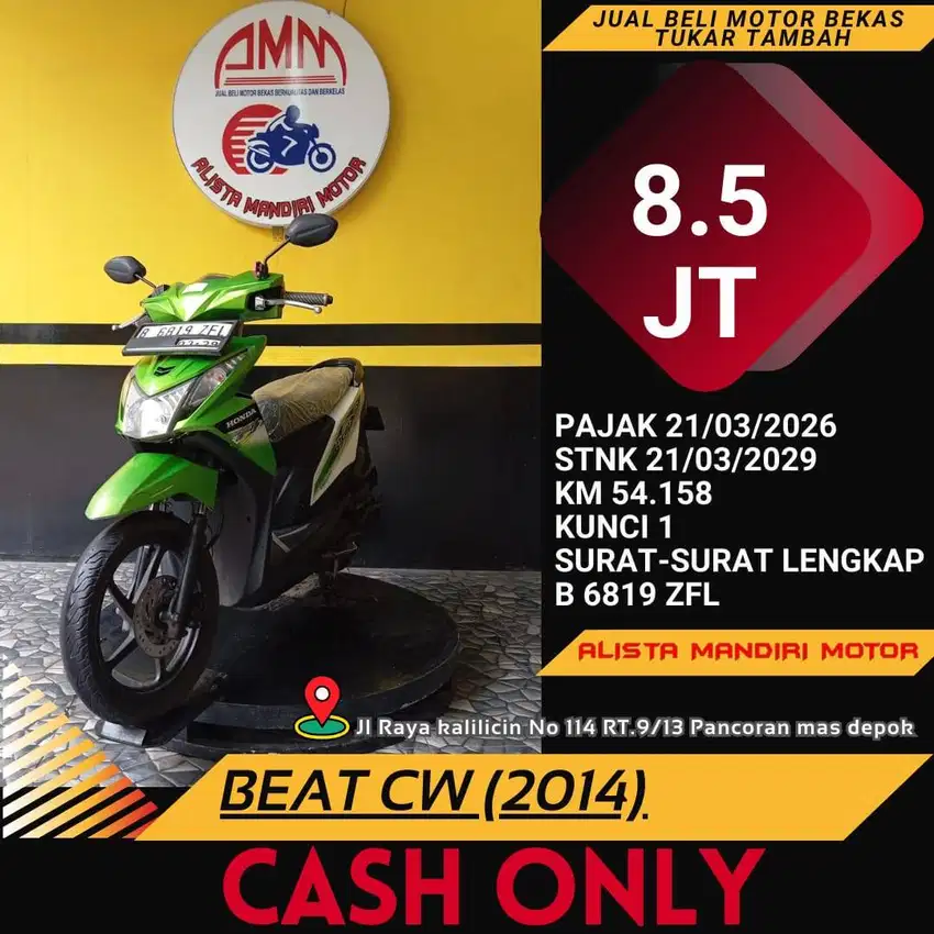 BEAT CW 2014/ PAJAK HIDUP/ KM 54 RB