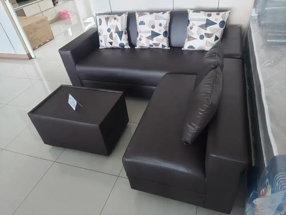 Sofa Set L Minimalis Oskar untuk ruangan kecil Hokky Malkot