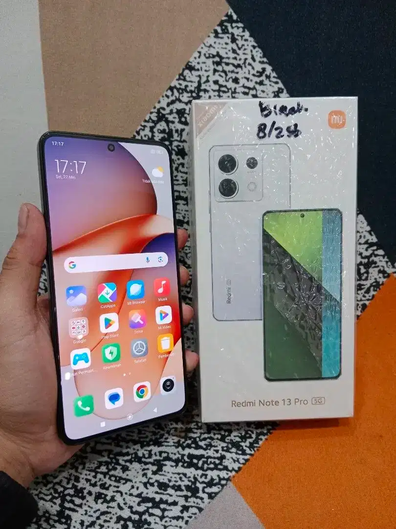 Xiaomi redmi note 13 pro 5G 8/256 hitam garansi resmi xiaomi indonesia