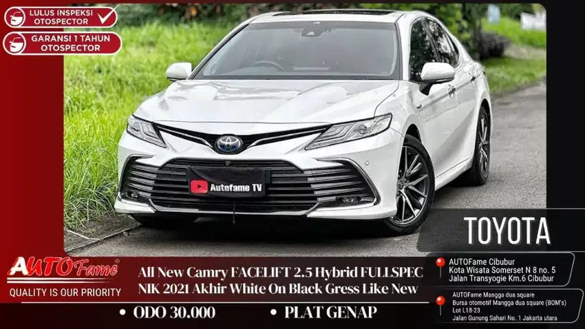 Toyota All New Camry FACELIFT 2.5 Hybrid FULLSPEC NIK 2021 Akhir