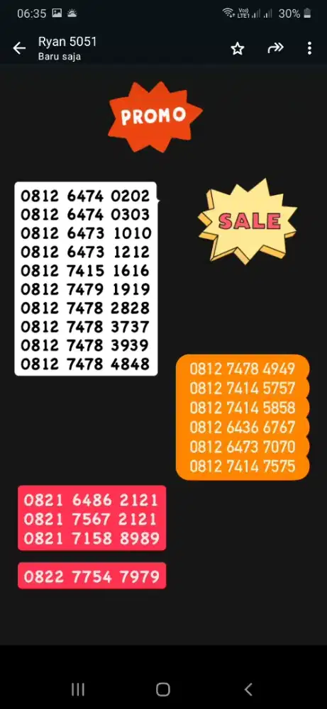 Nomor cantik kartu perdana simpati as telkomsel best seller 300-400rb