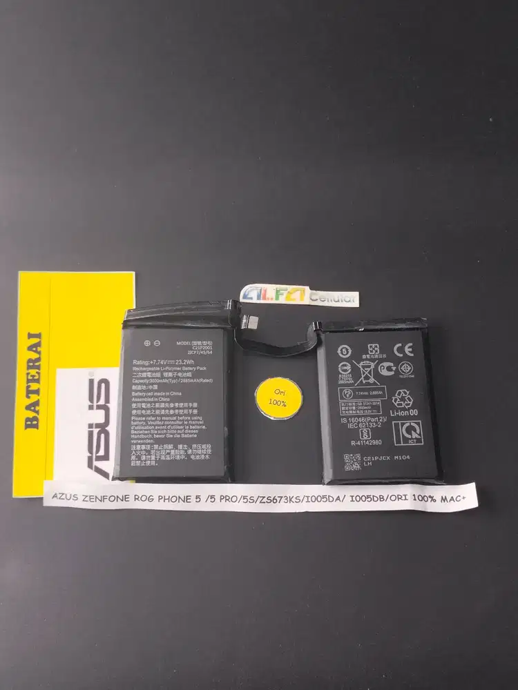 Baterai ASUS ZENFONE ROG 5/ ROG 5PRO/ Z5S/ ZS673KS 1005DB  ORIGINAL