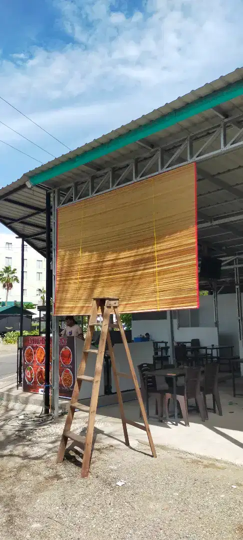 tirai rumbia tangga lipat kursi bambu dll